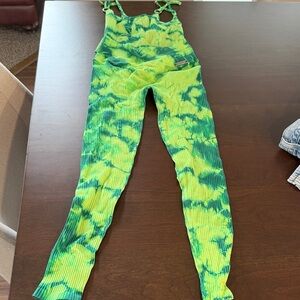 Bombshell Sportswear Green Tie-Dye Jumpsuit